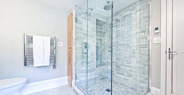 A picture of a walk in shower enclosure.