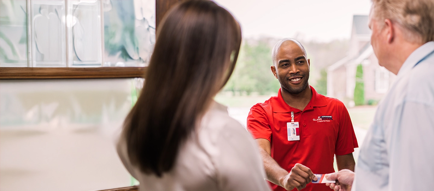 Glass Doctor professional greeting customers.