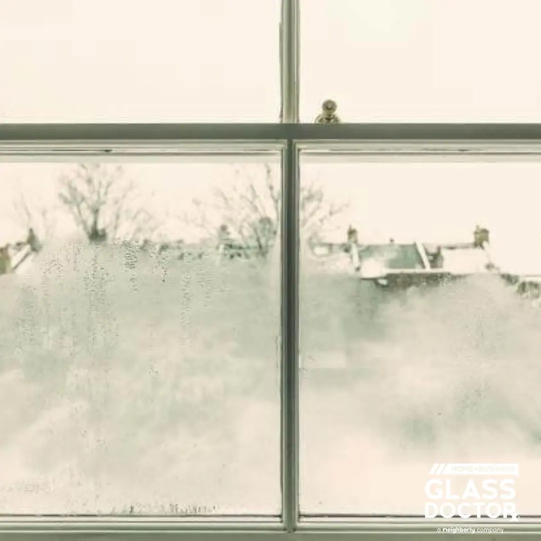 foggy double pane window winter