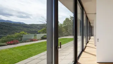 Sliding glass door leading to backyard overlook.